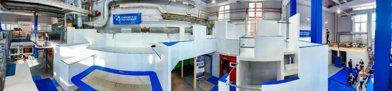 Training in der Parkourhalle Erlebniskraftwerk