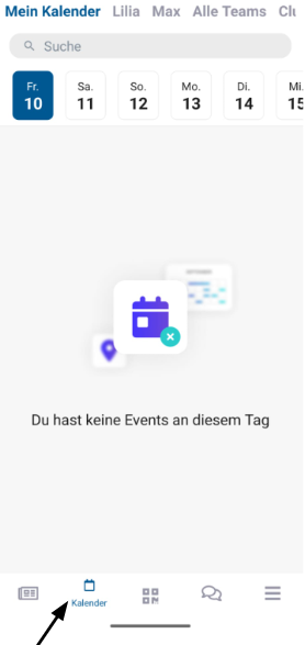Screenshot: Trainingskalender in Kurabu-App